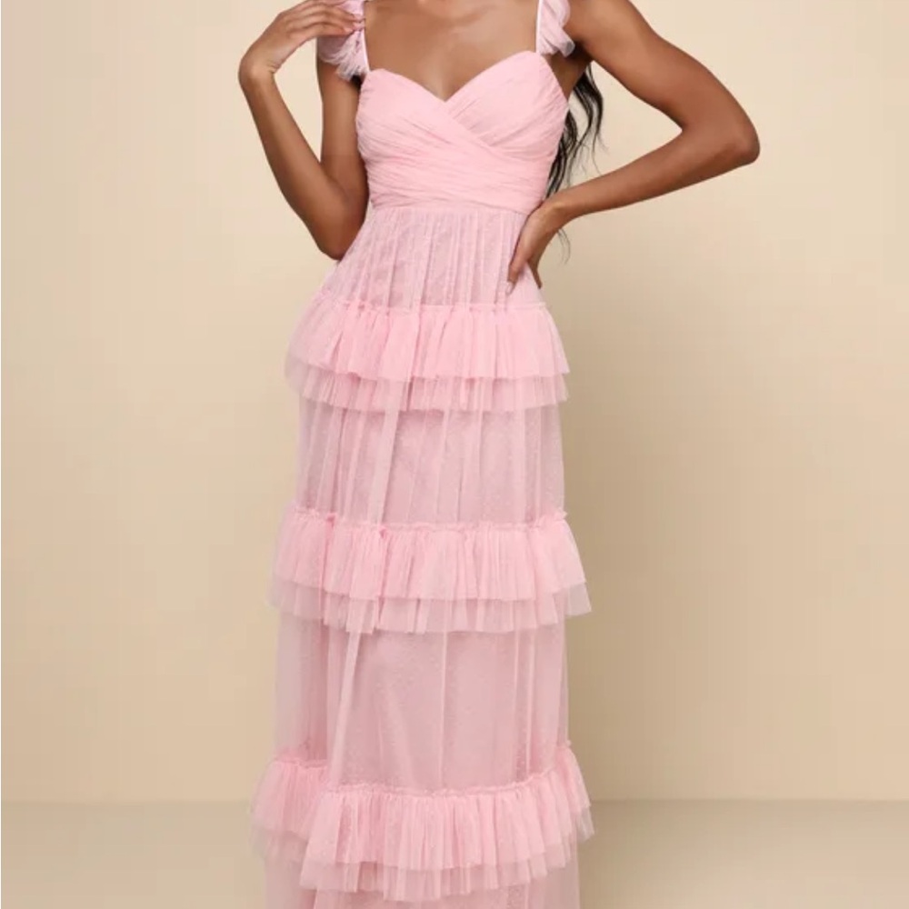 Elegant Pink Tiered Dress NWOT